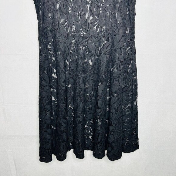 Free People Black Sleeveless Lace Overlay A-Line Slip Dress Womens Size XS - Picture 7 of 7